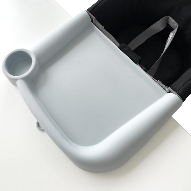 Failun Silicone Baby Dining Tray Compatible with Inglesina Fast Table Chair & Other Hook-On High Chairs,Portable Clip-On Fast Table Chair Baby Tray, Dishwasher Safe & BPA Free (Upgraded Gray) - Image 1