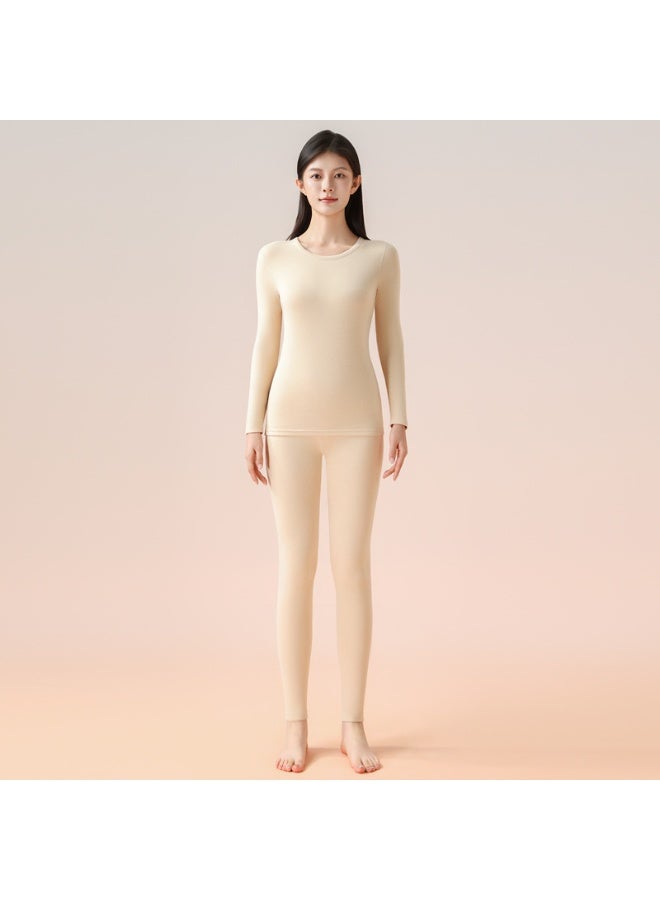 Wool Silk Thermal Underwear Set Double-sided Cashmere Long Johns Plus Cashmere Thick Autumn Winter for Women Warm Underwear