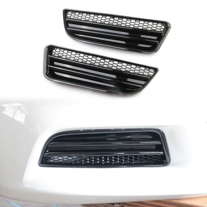 Crosselec Front Bumper Honeycomb Fog Lamp Cover Tirm For Dodge Charger 2015 2016 2017 2018 2019 2020 2021 SXT
