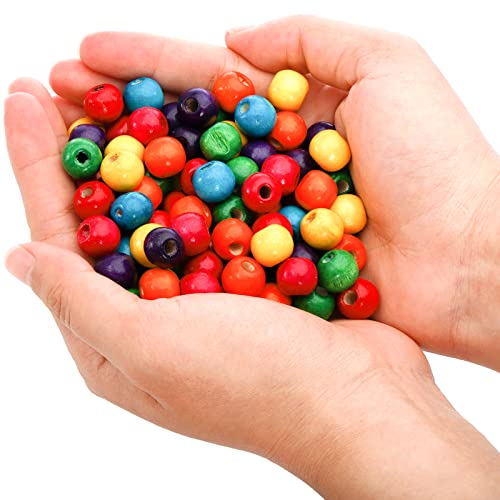 Cedilis 2000 Pcs Colored Wood Beads for Craft,12mm Round Paint Wooden Spacer Beads with Assorted Color, Large Hole, Great for Jewelry Bracelets Necklace Earring Making DIY Project - Image 3