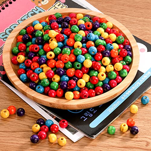 Cedilis 2000 Pcs Colored Wood Beads for Craft,12mm Round Paint Wooden Spacer Beads with Assorted Color, Large Hole, Great for Jewelry Bracelets Necklace Earring Making DIY Project - Image 5