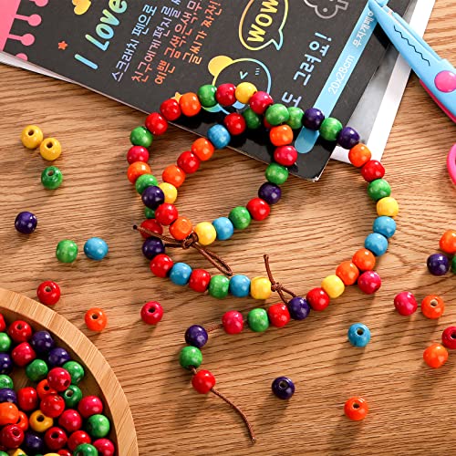 Cedilis 2000 Pcs Colored Wood Beads for Craft,12mm Round Paint Wooden Spacer Beads with Assorted Color, Large Hole, Great for Jewelry Bracelets Necklace Earring Making DIY Project - Image 4
