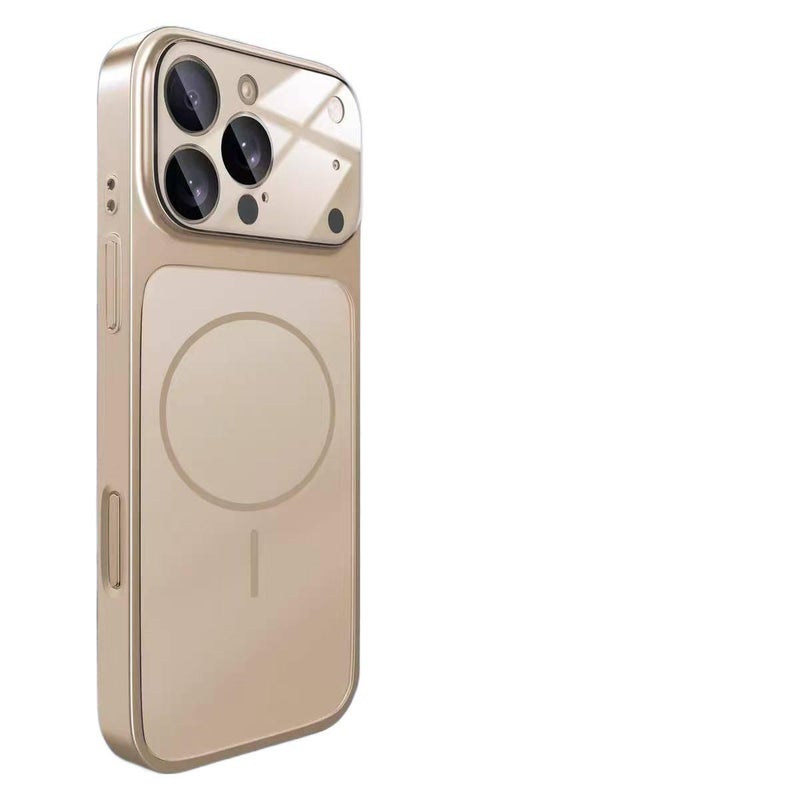 MagSafe iPhone 17 Case Protective Glass for 17 Air 17 Pro 17 Pro Max with Kickstand and Wireless Charging in Gold - Image 1