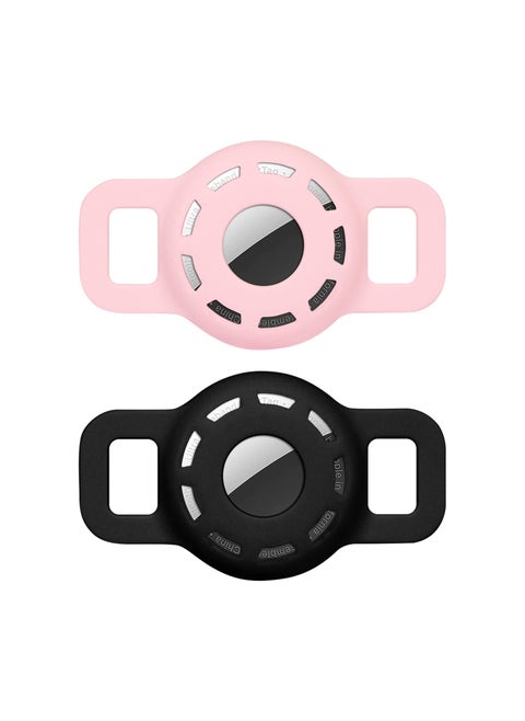 2 Pack Case for Airtag 2021, for Airtag Dog Collar Holder, for Airtag Cat Collar Case with Anti-Lost Design for Cat Dog Collars Small Pet Puppy Loop & Backpack Bag Straps