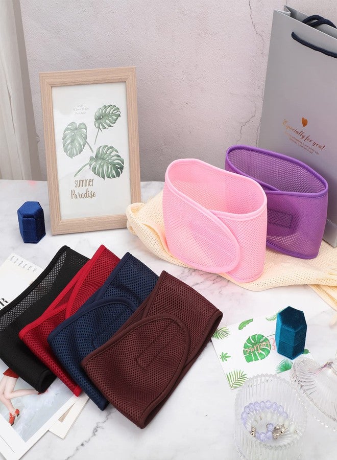 Giegxin 6 Pcs Mesh Hair Wraps for Black Women Adjustable Head Covers for Sleeping Face Wash Makeup Hair Accessories Headbands(Multicolored) - Image 3