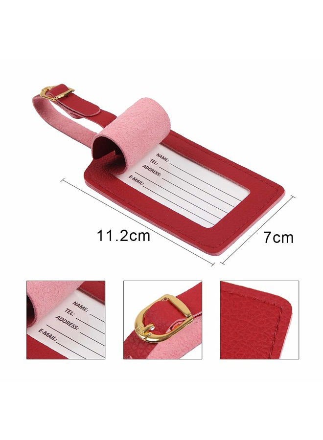 Vigorport Luggage Tags,Personalized Business Card Holder Travel ID Sets with Privacy Cover for Travel Bag Tags- 4 Pack(Red) - Image 5