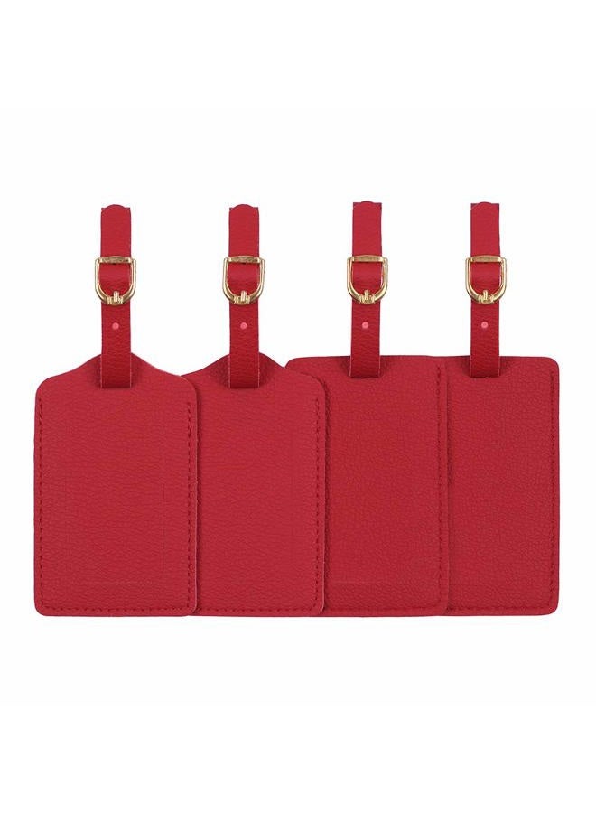 Vigorport Luggage Tags,Personalized Business Card Holder Travel ID Sets with Privacy Cover for Travel Bag Tags- 4 Pack(Red) - Image 1