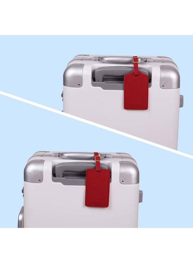 Vigorport Luggage Tags,Personalized Business Card Holder Travel ID Sets with Privacy Cover for Travel Bag Tags- 4 Pack(Red) - Image 3