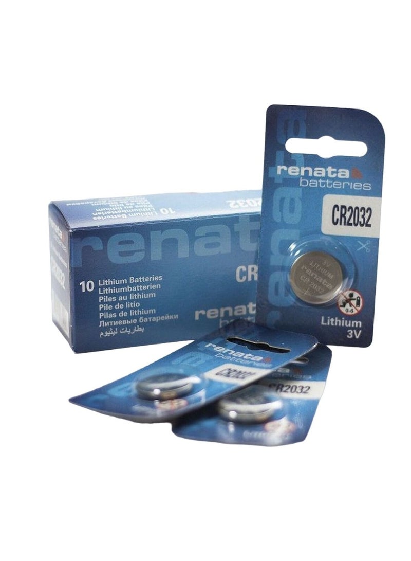 Renata 10-Pieces Renata CR2032 Lithium 3V Batteries - Image 2