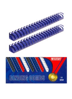 PARTNER 50-Piece Binding Combs 38mm Blue  - Image 1