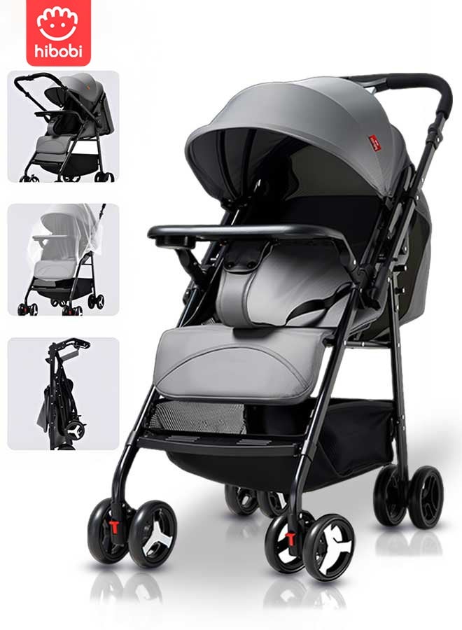 hibobi Two-way baby stroller, adjustable front and back, adjustable angle, can sit or lie down, multifunctional foldable stroller. - Image 1
