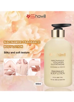 Shawill Shawill Cosmetics Damascus Rose Fragrance Niacinamide Body Lotion Care Whitens Moisturize 500ML 