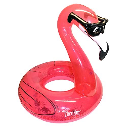Coconut Float Coconut Outdoor Flamingo with Shades Pool Float Inflatable Pool Ring Durable Long Lasting Lounge Tube and Water Toy Fun Decoration for Parties Events Ages 8 Years - Image 1