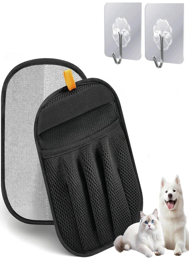 Coraltree Pet Hair Removal Gloves(With two hooks) for dogs and cats, upgraded reusable static pet hair gloves, pet hair removal tool for clothing, sofas, carpets, car seats - Image 1