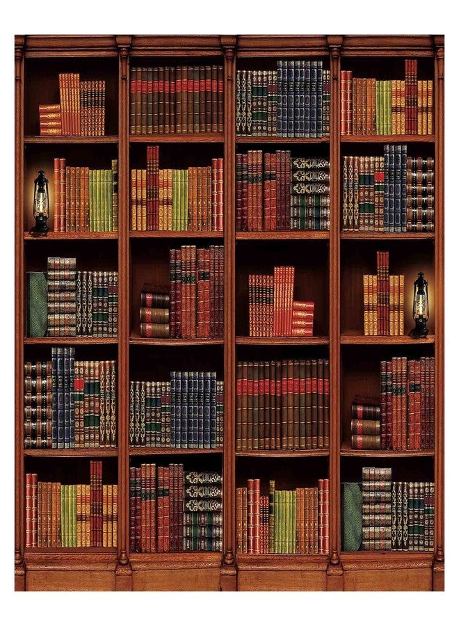 Allenjoy 7 x 5 FT Vintage Wooden Library Bookshelf Backdrop for Photography Picture Office Zoom Meeting Video Call Conference Graduation Party Supplies Decoration Photoshoot Photo Banner Background - Image 1