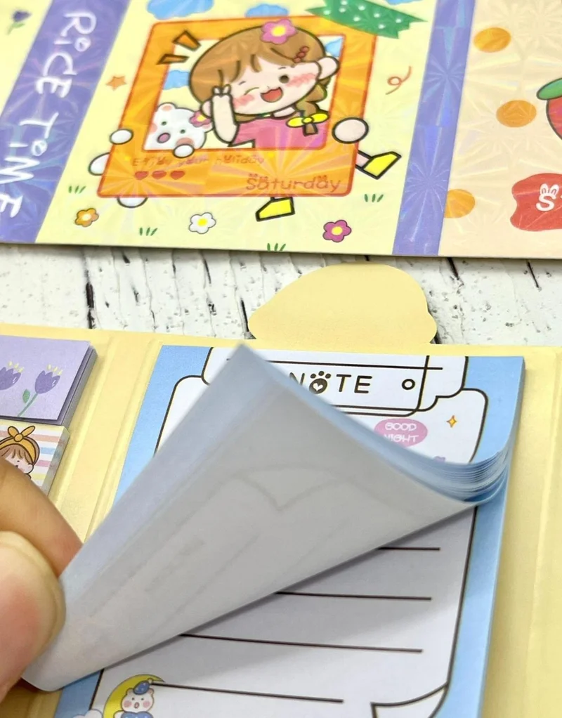 كاغيت جيمي دوكان Paper Ship Shop Cute Girl and Teddy Bear on Vacation Post-It / Sticky Note / Index