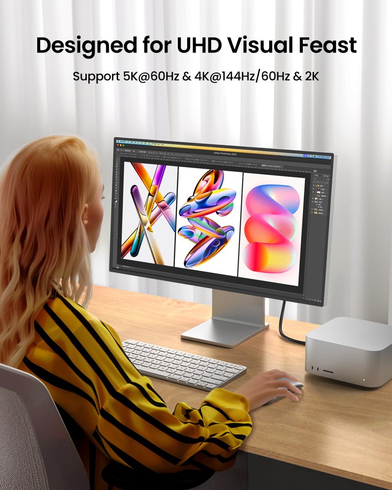 Silkland 20Gbps USB C Data Cable Right Angle, Short 1FT 90 Degree USB C 3.2 Gen 2x2 High Speed Data Transfer Cable, 5K/4K 60Hz Monitor Cable, 240W PD, Type C Data Compatible for SSD, Hub, Dock,eGPU - Image 4