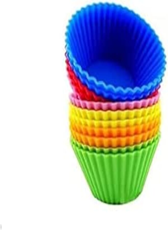 Spaceshoop Convenient and practical Pantry Elements Silicone Cupcake Liners/Baking Cups - 12 Vibrant Muffin Moldsco15752