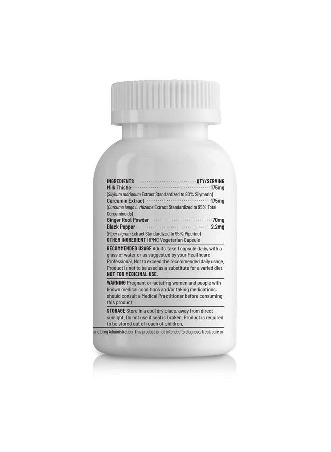 Unived Liver Health with Milk Thistle, Curcumin, & Ginger, Supports Liver Health & Detoxification, 60 Servings, 60 Vegan Capsules - Image 3