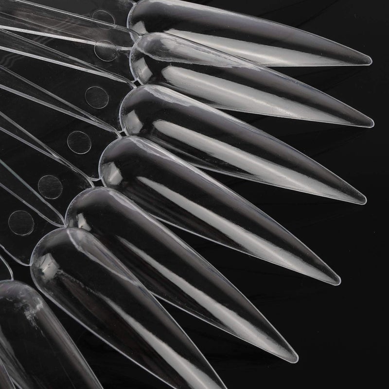 BTYMS 160 Pieces Clear Nail Swatch Display Sticks Stiletto Nail Polish Color Sample Sticks with Metal Ring - Image 2