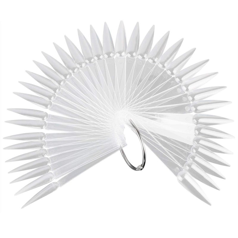 BTYMS 160 Pieces Clear Nail Swatch Display Sticks Stiletto Nail Polish Color Sample Sticks with Metal Ring - Image 1