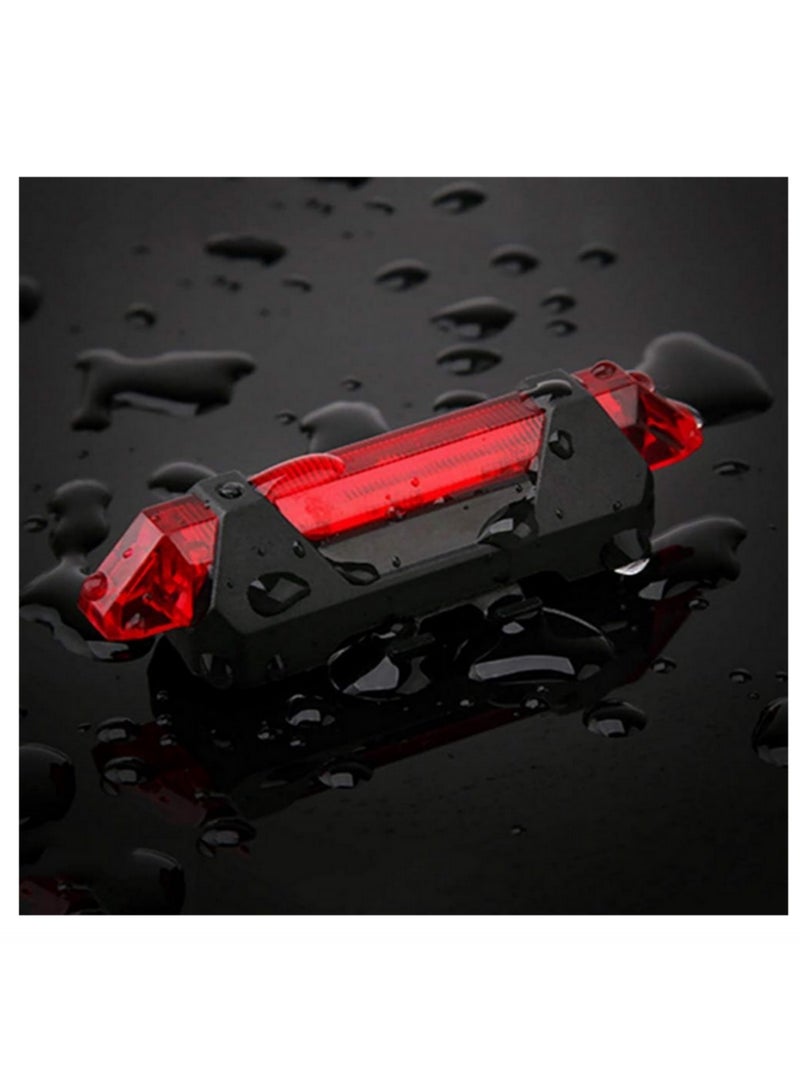 1 قطعة من مصباح خلفي دراجة جبلي USB محمول وقابل للشحن بـ 5 لمبات LED - Image 4
