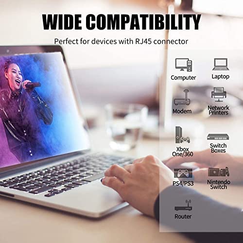 FEDUS 5M Cat6A Shielded Foiled Twisted 4 Pair Sftp Sstp High Speed Gigabit Computer Network Internet Rj45 Lan Wire Patch Ethernet Cable For Printer, Personal Computer YELLOW - Image 2