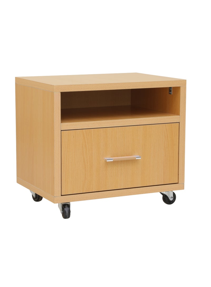 AFT Slim Minimalist Design Mini Nightstand /bedside Table / Mid Century Modern Design bedside table / Nightstand with One Drawer and Sturdy MDF Frame, Perfect for Modern Bedroom and living room Space, Ideal for small spaces, it combines functionality with style, offering storage without taking up much room. (Golden Beige) Arfan  - Image 4