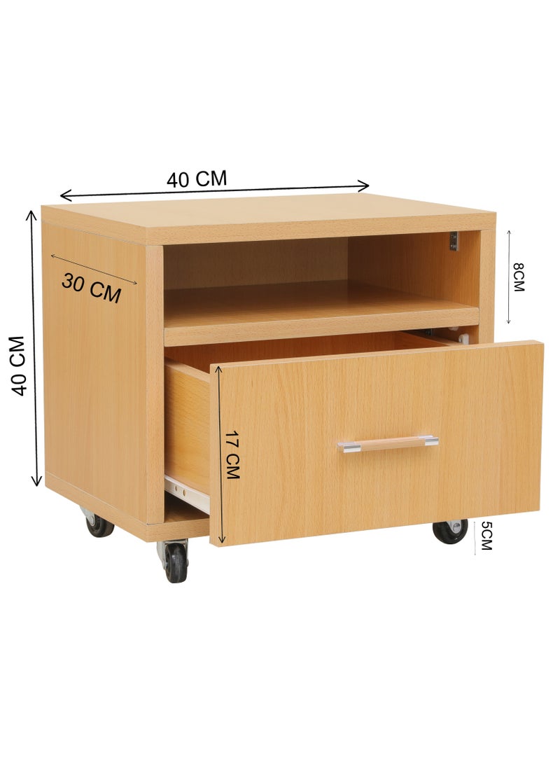 AFT Slim Minimalist Design Mini Nightstand /bedside Table / Mid Century Modern Design bedside table / Nightstand with One Drawer and Sturdy MDF Frame, Perfect for Modern Bedroom and living room Space, Ideal for small spaces, it combines functionality with style, offering storage without taking up much room. (Golden Beige) Arfan  - Image 5