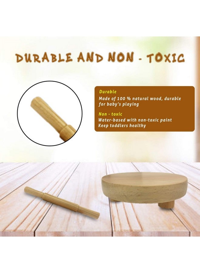 baybee wooden roti roller/rolling pin board for kids chapati maker for toddlers 3 years old and up, fun chakla belan toy set for kids boys & girls toys | activities toy for age 5+ years old kid-Beige - Image 3