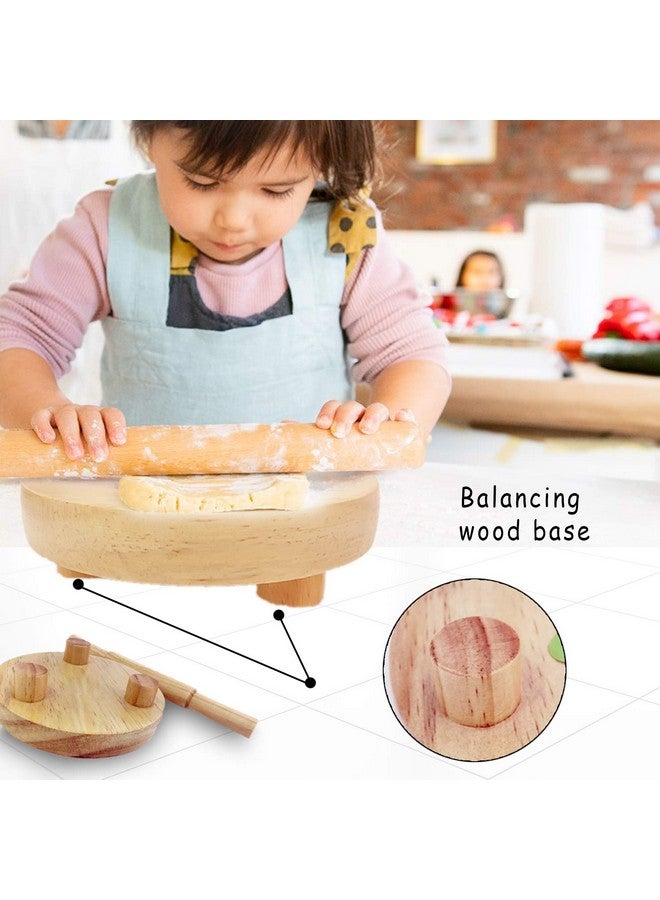 baybee wooden roti roller/rolling pin board for kids chapati maker for toddlers 3 years old and up, fun chakla belan toy set for kids boys & girls toys | activities toy for age 5+ years old kid-Beige - Image 4