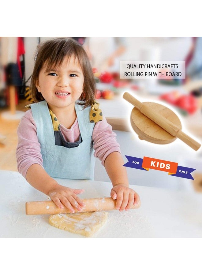 baybee wooden roti roller/rolling pin board for kids chapati maker for toddlers 3 years old and up, fun chakla belan toy set for kids boys & girls toys | activities toy for age 5+ years old kid-Beige - Image 2