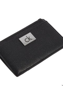 CALVIN KLEIN Women's Ck Plaque Zipped Cardholder - Faux Leather, Black  - Image 4