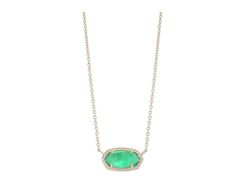Kendra Scott Elisa Pendant Necklace for Women, Fashion Jewelry, 14k Gold-Plated, Jade Green Illusion - Image 3