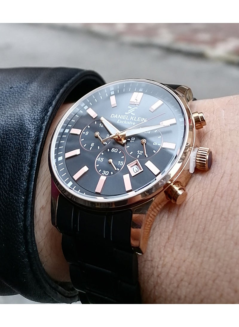 DANIEL KLEIN Black Steel Strap Men's Waterproof Wristwatch  - Image 3