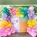 Isndare Rainbow Colorful Balloons Arch for Candy Sweet One Two Donut Grow Up Ice Cream Birthday Party Decorations Pastel Purple Pink Blue Yellow Brown Confetti Latex Balloons Garland with Long Balloon - Image 4