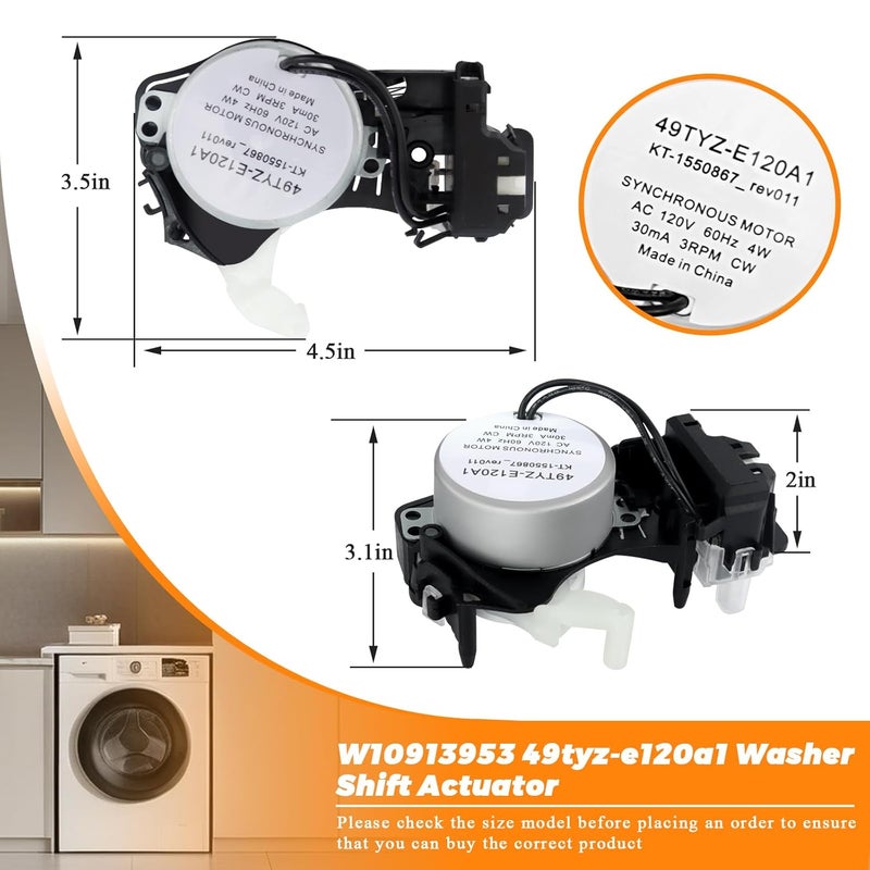 Blutoget UPGRADE W10913953 W10815026 Washer Shift Actuator by - Compatible for Whirl-pool Ken-more Washing Machine - Replaces W11481722 W10913953 49tyz-e120a1 W10597177 AP6037270 W10815026 W10913953VP - Image 5