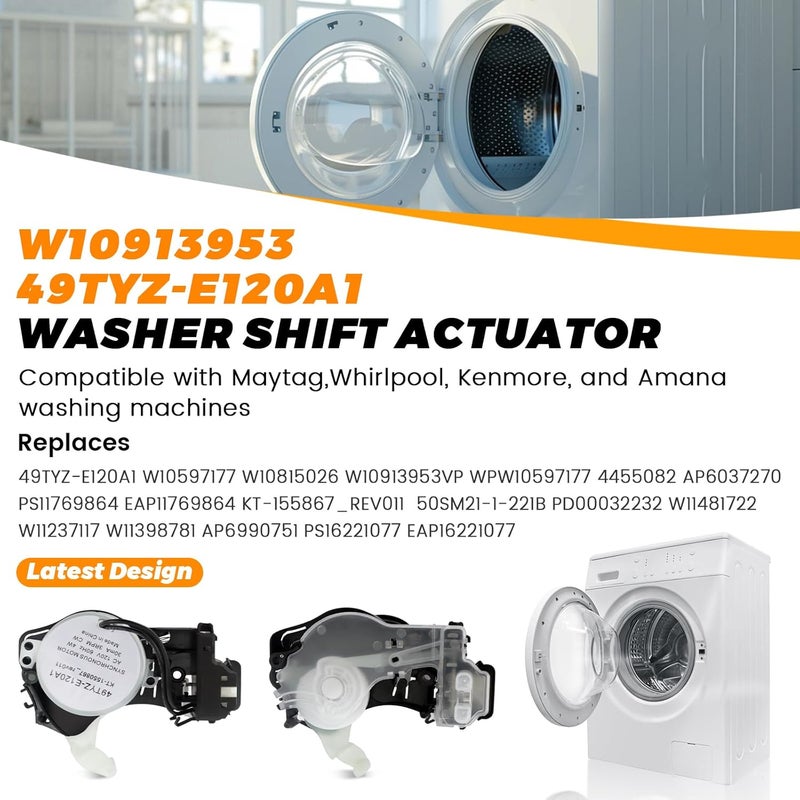 Blutoget UPGRADE W10913953 W10815026 Washer Shift Actuator by - Compatible for Whirl-pool Ken-more Washing Machine - Replaces W11481722 W10913953 49tyz-e120a1 W10597177 AP6037270 W10815026 W10913953VP - Image 3
