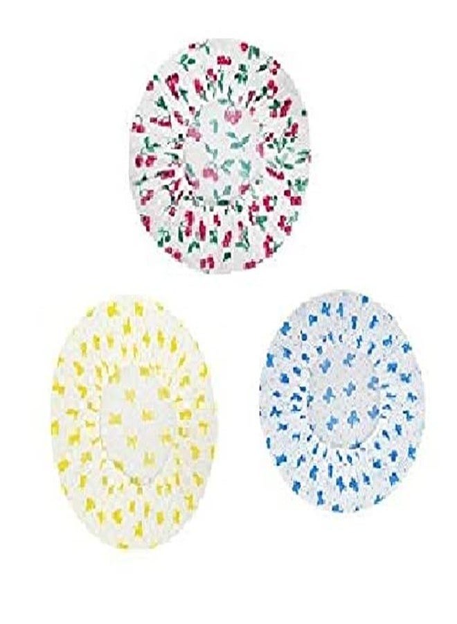 CONNECTWIDE® 6 Pieces Waterproof EVA Shower Cap, Elastic Reusable Bathing Hair Cap, Beauty Salon Spa Shower Caps Lace Elastic Band Flower Printed Hat Environmental Protection Hair Bath Caps - Image 3