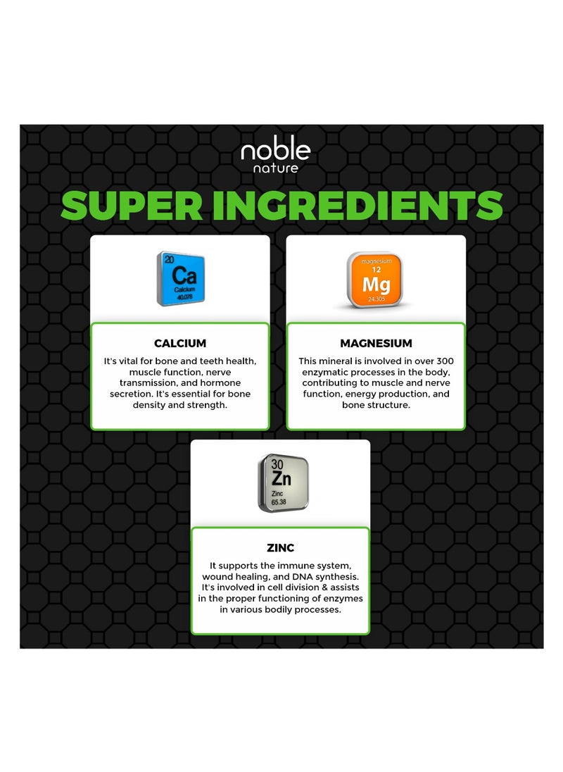 noble nature - Calcium Magnesium Zinc with Vitamin D3 - 90 Veg Tablets - Supports Bone Health - Image 1