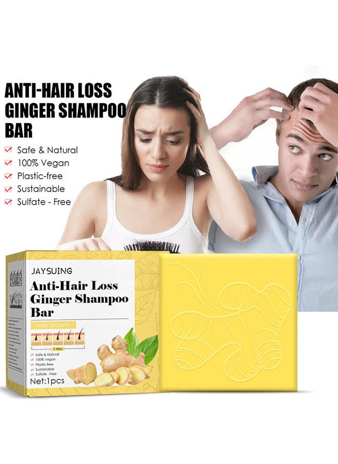 Jaysuing JAYSUING 1Pc Anti-hair Loss Ginger Shampoo Bar Balance Oil Increasing Hair Volume Nourish Hair Root Hair Growth  - Image 3
