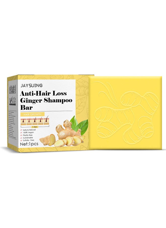 Jaysuing JAYSUING 1Pc Anti-hair Loss Ginger Shampoo Bar Balance Oil Increasing Hair Volume Nourish Hair Root Hair Growth  - Image 1
