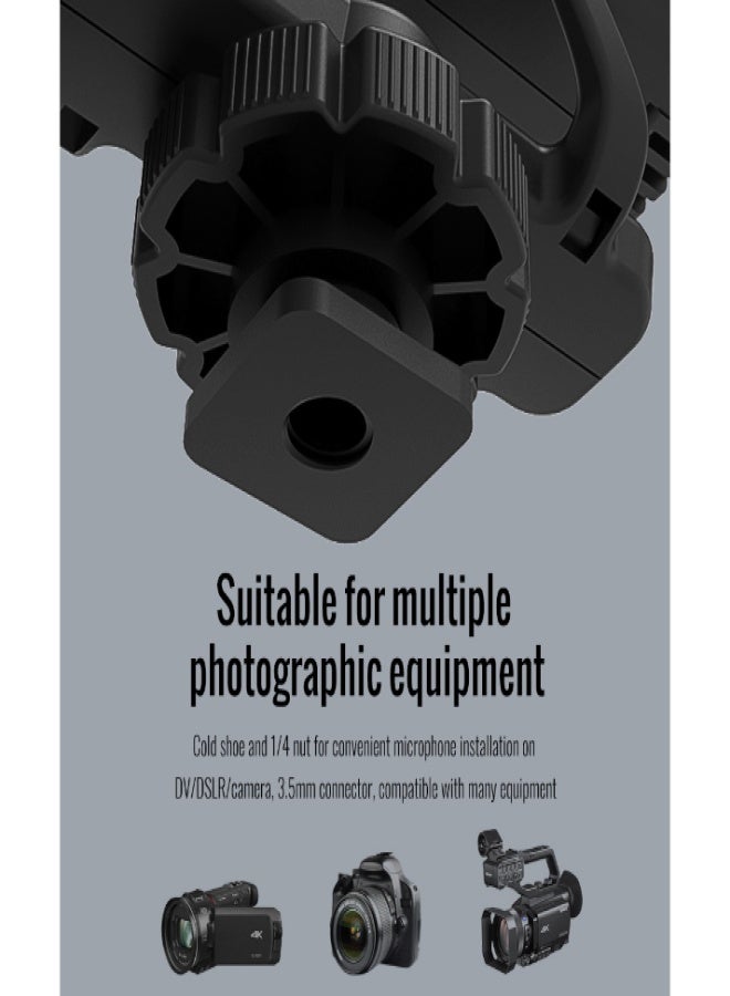 TAKSTAR SGC-600 On-camera Condenser Interview Microphone Mic Super-cardioid 3-level Gain Control Low Cut Switch 3.5mm Plug with Windscreen Cold Shoe Mount Compatible with DSLR Cameras Camcorders - Image 5