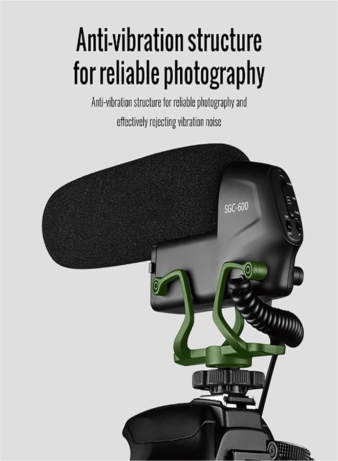 TAKSTAR SGC-600 On-camera Condenser Interview Microphone Mic Super-cardioid 3-level Gain Control Low Cut Switch 3.5mm Plug with Windscreen Cold Shoe Mount Compatible with DSLR Cameras Camcorders - Image 3