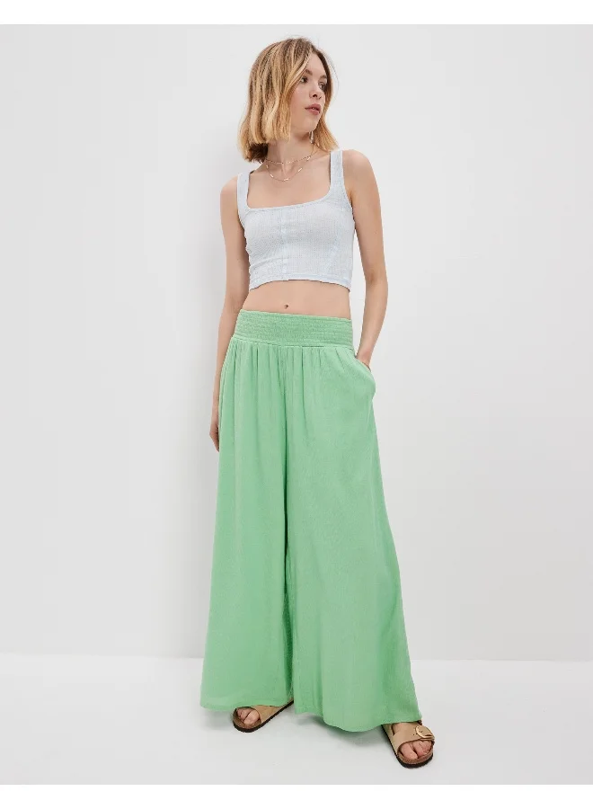 امريكان ايجل AE Super High-Waisted Smocked Wide-Leg Pant