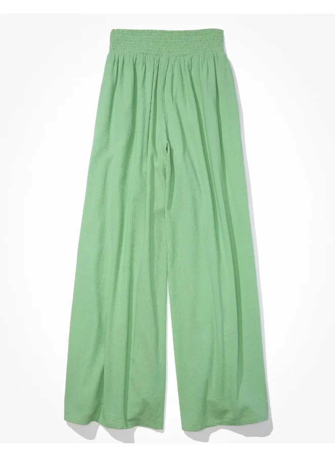 امريكان ايجل AE Super High-Waisted Smocked Wide-Leg Pant