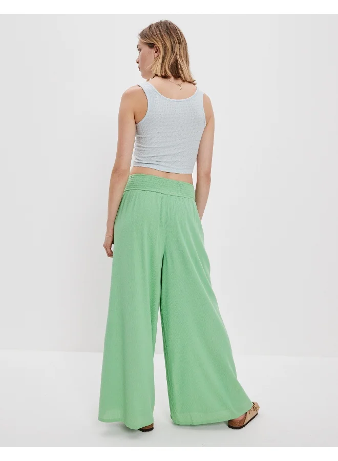 امريكان ايجل AE Super High-Waisted Smocked Wide-Leg Pant