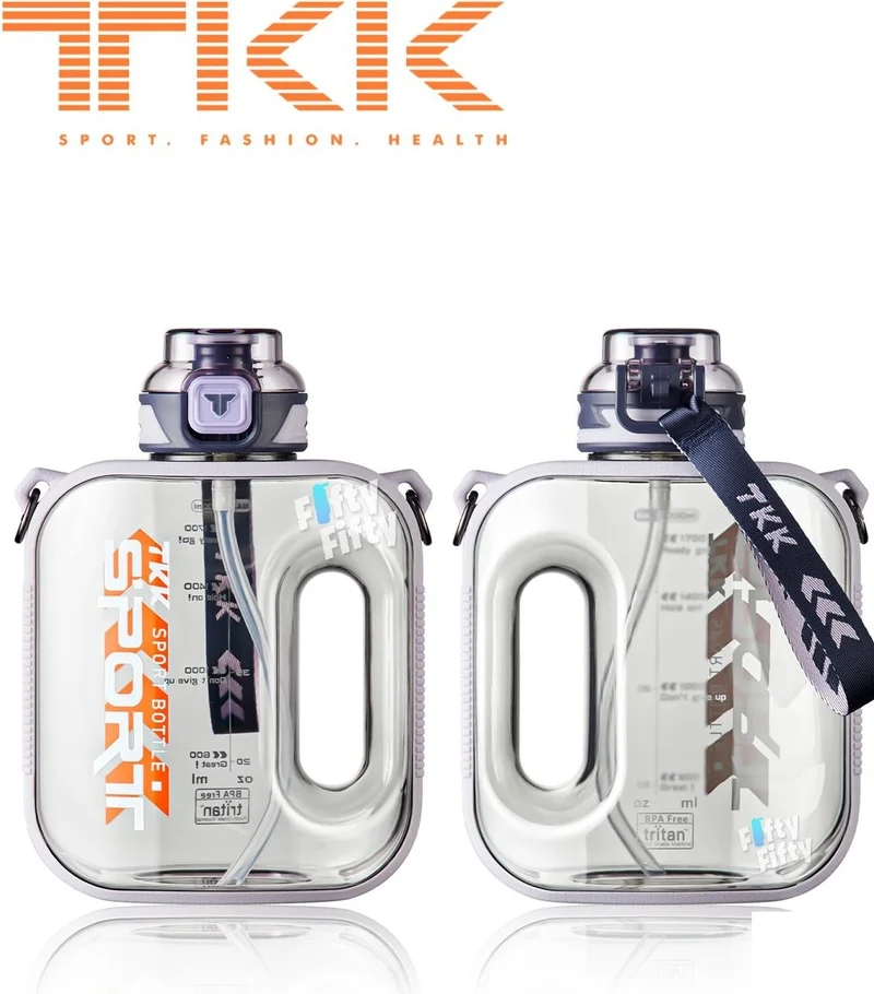 Vagonlife Tkk 1600 ml Dual Use Strapless Tritan Water Bottle with Strap for Comfortable Drinking Bpa Free FFTKK1022 1600