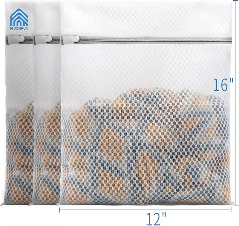 Andeya 3Pcs Durable Honeycomb Mesh Laundry Bags for Delicates 12 x 16 Inches - Image 2