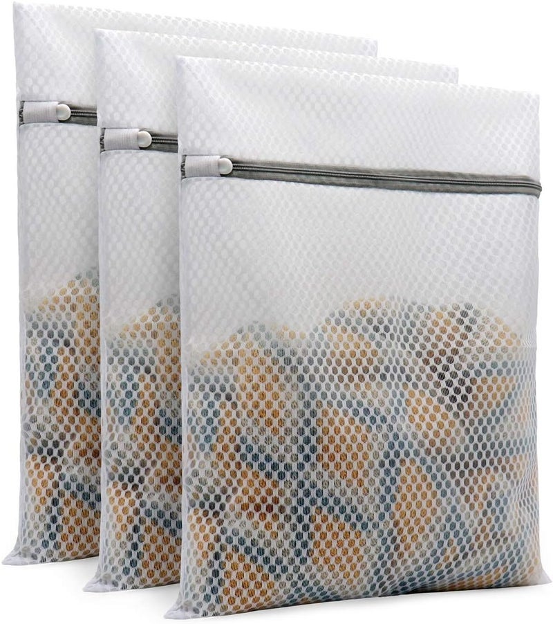 Andeya 3Pcs Durable Honeycomb Mesh Laundry Bags for Delicates 12 x 16 Inches - Image 1